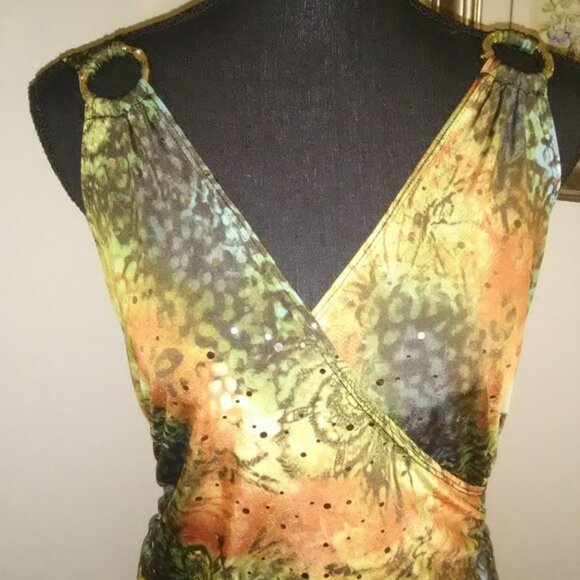 Dots wrap sleeveless top with silver dots - Picture 2 of 3